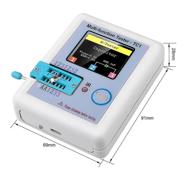 Lcr-tc Multimeter Transistortester Diode Triode Kondensator Modstand Testmåler Mosfet Npn Pnp Triac Mos