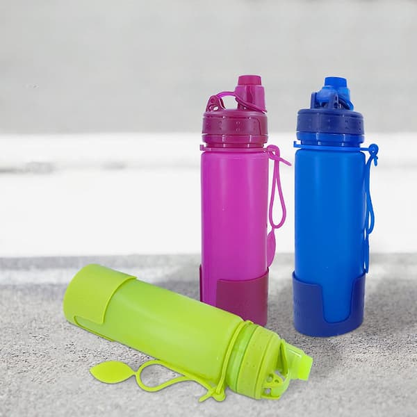 1 st 500 ml Sport Mjuk Vattenflaska Vikbar Flask (FMY) Blå Blue