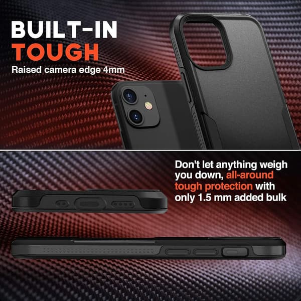 iPhone 11 Cover, Kraftigt Holdbart Robust Letvægts Slankt Stødsikkert Beskyttelsescover til iPhone 11 6.1 Tommer, Sort