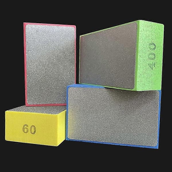 4-pack handpoleringsdynor för slipning av betong, glas, sten, granit, marmor 60, 100, 200, 400 (enligt bild) [DB]