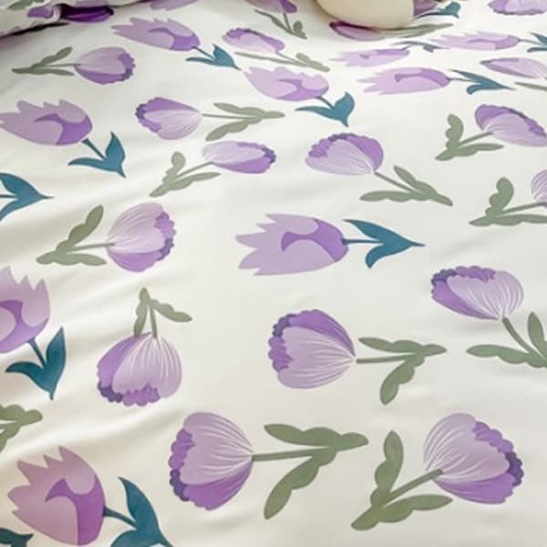 4-Piece Thickened Brushed Simple Style Breathable Skin-Friendly Cotton Bedding Duvet Cover Set