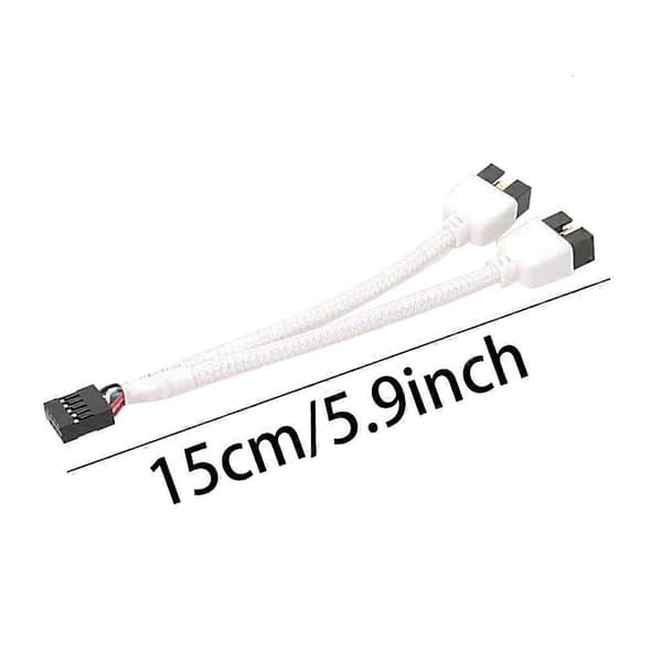 Hovedkort USB 2.0 9Pin til 2x 9 Pin Skjermet Kabel Eliminerer Forstyrrelser
