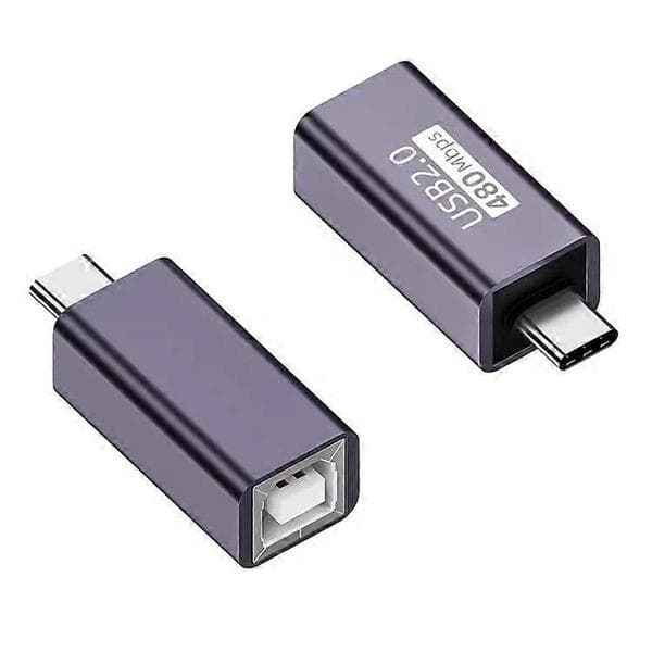USB-B hunn til USB-C hann-omformeradapter 480 Mbps dataoverføringskontakt for elpiano/skriver som vist Som visas