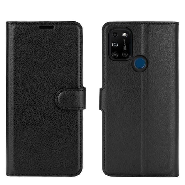 Wiko View5 Etui - Sort PU-læder med stødsikker beskyttelse, stativfunktion og telefonlomme[DB]
