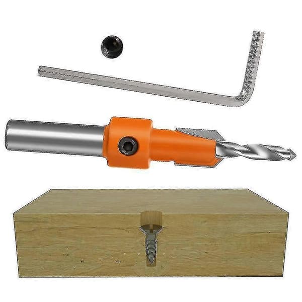 Unique 5-pack 8mm Round Shank Countersink Drill Bit with Key Countersink for Woodworking Hole Woodworking Chamfer