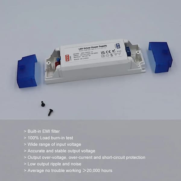 12V LED Transformer 230V til 12V, 0-36W Konstant Spænding til LED Strip Belysning
