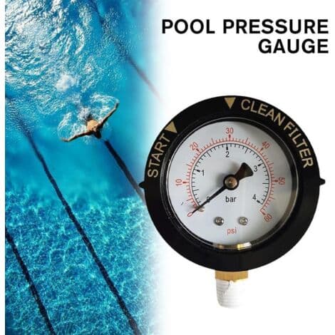 Pooltryksmåler, G1/4 udvendigt gevind, 0 til 60 psi, høj pålidelighed, nem installation, pooltilbehør