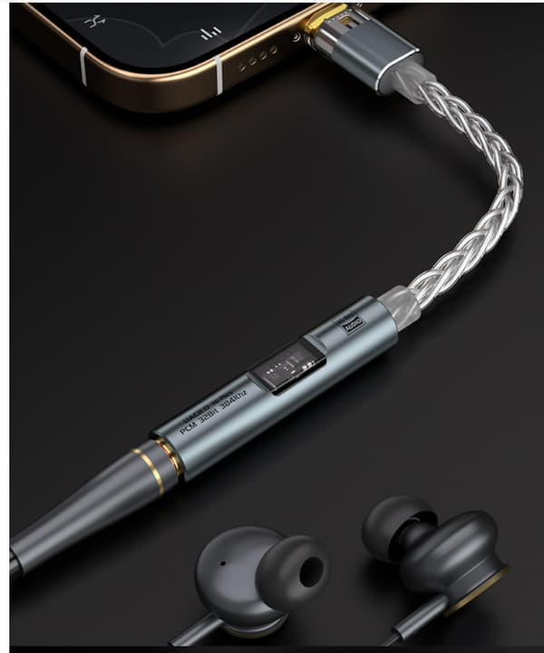 BA23 USB-C til 3,5 mm lydadapter med indbygget DAC Grå