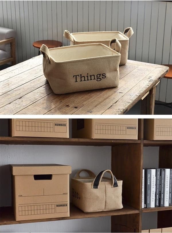 Large Jute Storage Basket with Padded Bottom (Natural Jute)