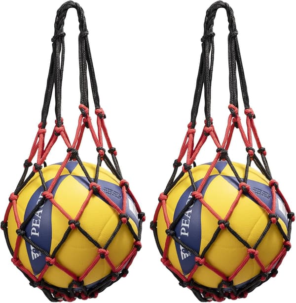 2 stk. Ballonpose Stor Net Mesh Taske til Foldbar Nylon Net Taske Opbevaring Holdbar Genanvendelig