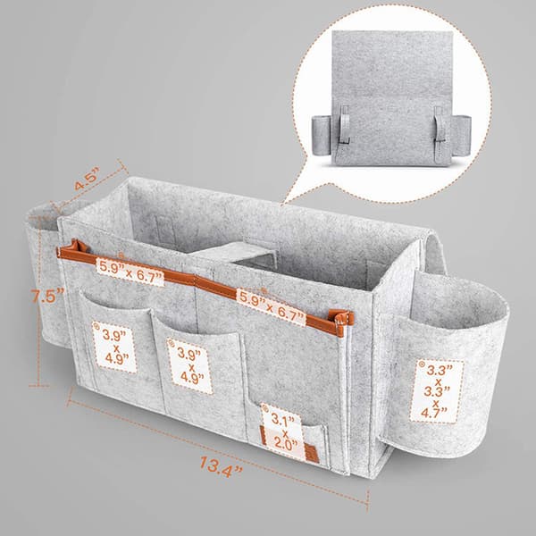 Felt Storage Box Large Storage Bag Car Bed Organizer Hanging Storage Storage Box Black