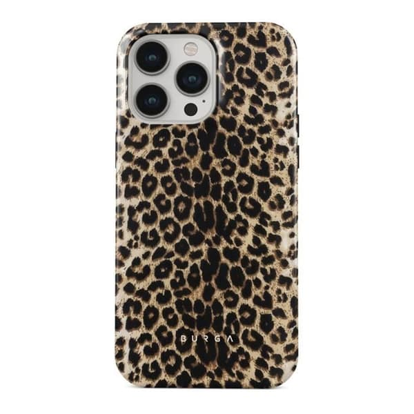 Etui - BURGA - Spiller - iPhone 13 Pro - Stødabsorberende beskyttelse - Leopardmønster brun brun