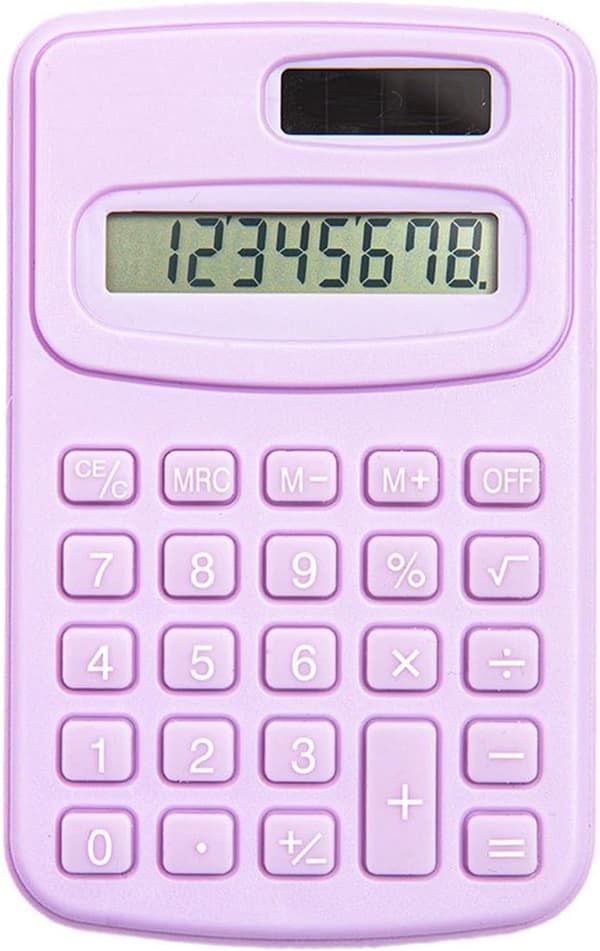 Pocket Calculator, 8-Digit Basic Desktop Calculator, Battery Powered Standard Function Calculator for Office, Home
