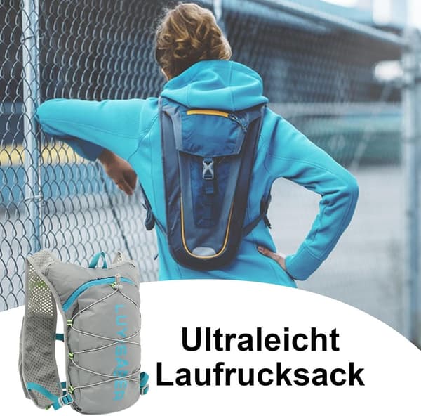 Lauf-hydreringsryggsekk, Lauf-drikkevest pustende polstring, justerbar grå - Grau