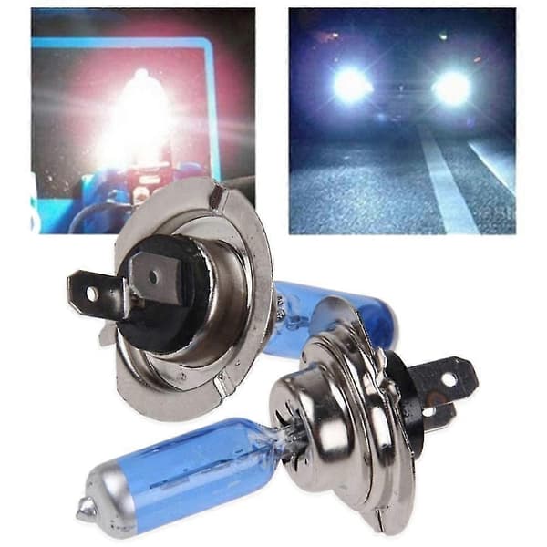 2 stk. 55W 12V H7 6000K Xenon Halogen Bilforlygter Super Lys Hvid Pære
