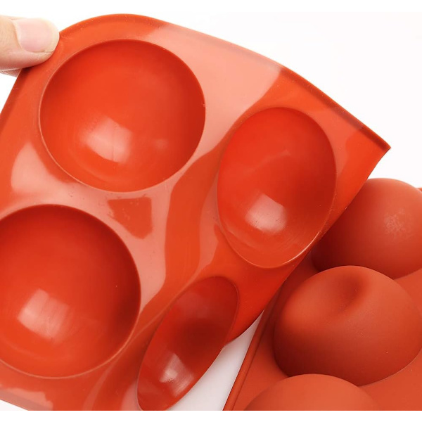 Medium Halvkugleformede Silikoneforme, 4-pak Bageforme til Chokolade, Kager, Gelé, Kuppelmousse - Diameter: 5 cm