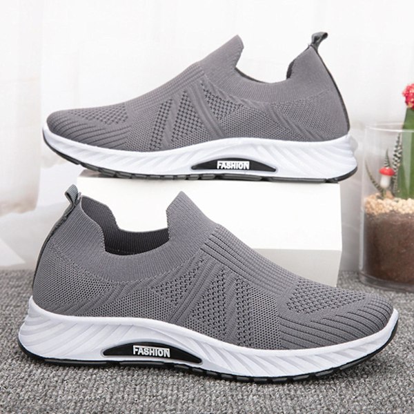 Herr Sneaker Juoksukengät Slip On Tennarit Arkikengät Harmaa Gray Gray 39