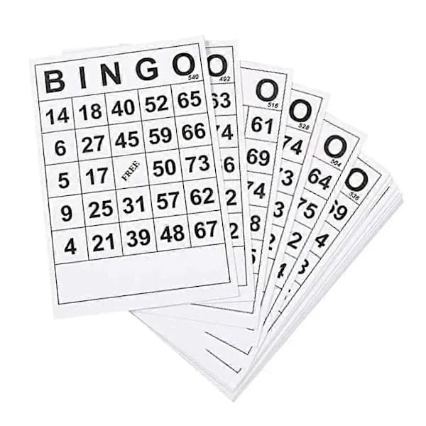 60 stk. store bingoplader Letlæselige for voksne og børn Bingospilkort Ark 0 til 75 cifre 59x71