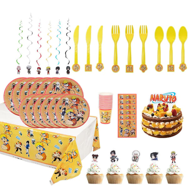 Naruto Party Supply Japansk anime-tema trykt festdekoration E E
