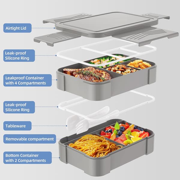Bento madkasse til børn, stabelbare Bento madbeholdere til voksne, til børn tilbage til skolen, måltider og snacks til på farten