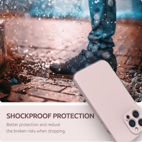 Liquid Silicone Case for iPhone 13 Pro, Individual Lens Protection Shockproof Rubber iPhone 13 Pro 6.1 (Pink)
