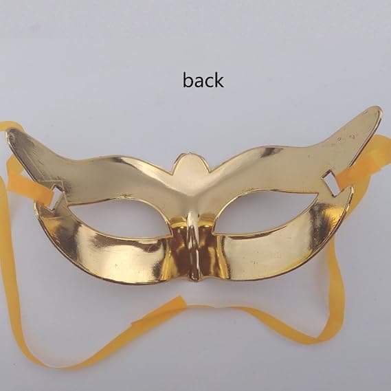 12-pack, guldpläterad glänsande festmask, bröllopsgåvor, maskerad karnevalsmask
