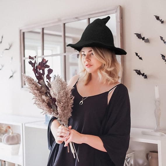 Kvinnors stickade ullhäxhattar för Halloween Maskerad Cosplay