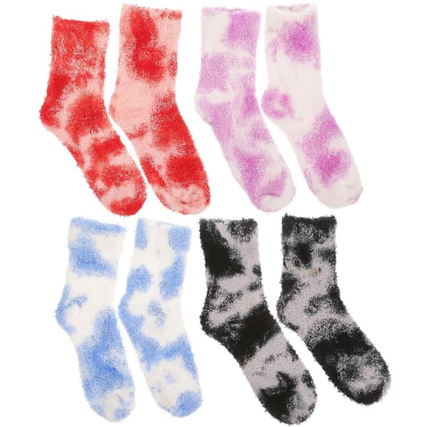 4 Pairs Women's Warm Coral Fleece Socks Decorative Fluffy Socks for Winter