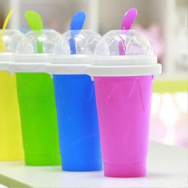 Smoothie Cup Eco-Friendly Double Layer Silicone Slushy Ice Cream Maker For Home