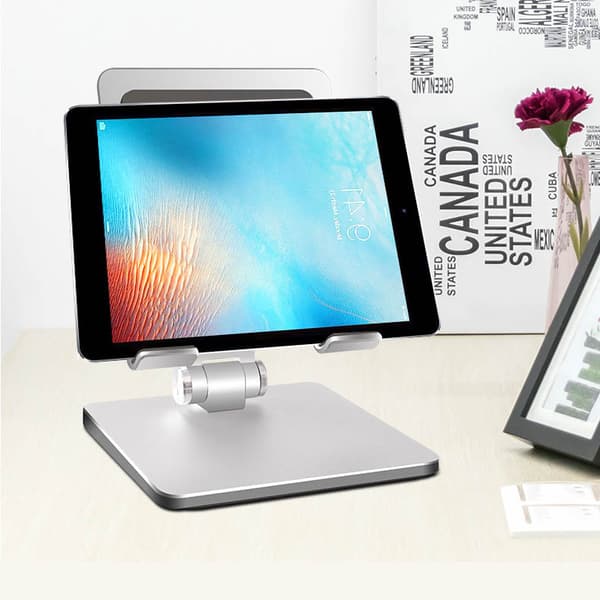 Tablet Stand, Multi-Angle Adjustable, Foldable, Stable Aluminum Alloy Tablet Holder for Home Office, Travel MT133 Silver
