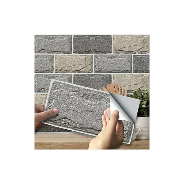 Wall Tile Stickers, Self-Adhesive Waterproof Wall Tile Transfers, DIY 3D Tile Stickers for Bathroom Home Decor