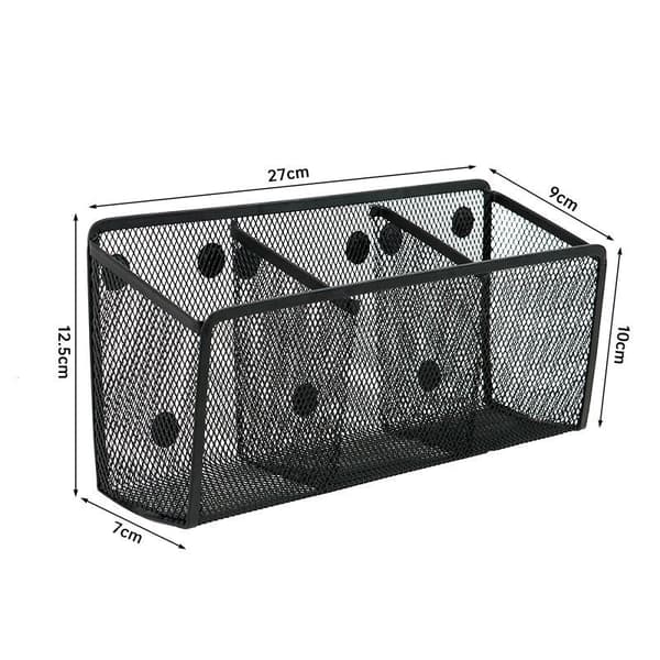 Magnetisk Penholder, Opbevaringskurv i Mesh, Egnet til Køleskab, Whiteboard, Skabstilbehør