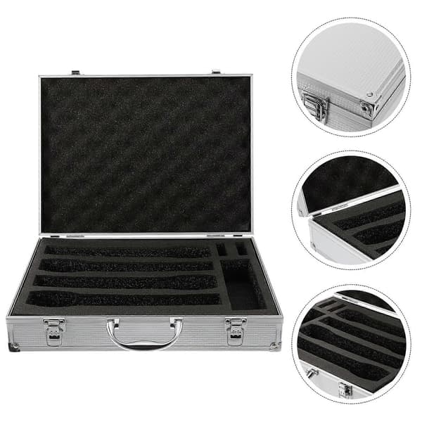 Microphone Carrying Case Wireless Microphone Bag Portable Microphone Box with Handle for Travel