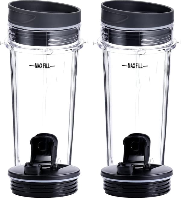 16 oz blenderkopsæt, 6-delt erstatning til Ninja Single Serve, kompatibel med Nutri Ninja-serien