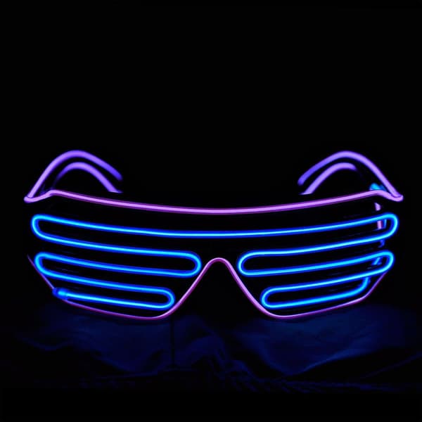 Shutter EL Wire Neon Glasögon Blinkande LED Solglasögon Lyser Upp C