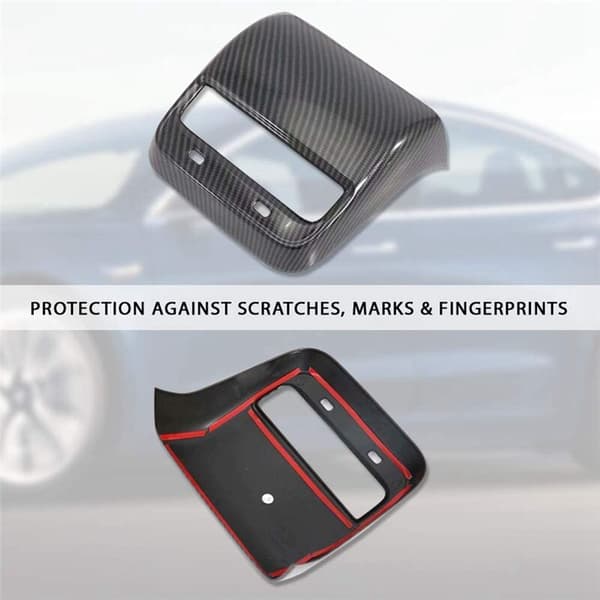 Rear Air Vent Outlet Cover for Model 3 Y 2017-2023, Fiber Pattern