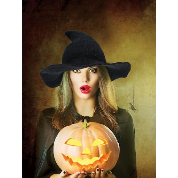 2025 4-pack Halloween Witch Hats Wool Witch Hats for Halloween Party Decorations