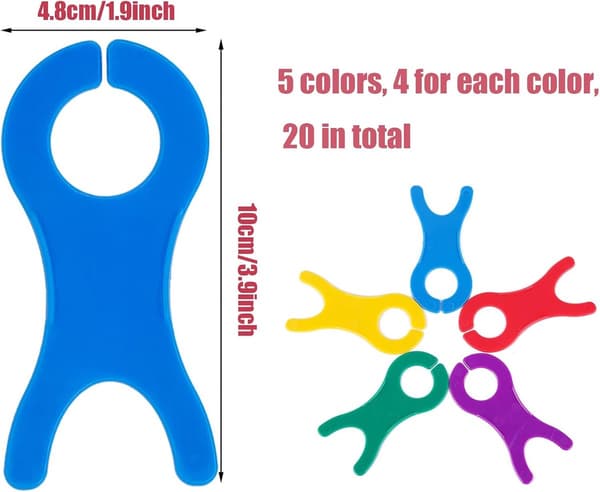 20 hæklenåle - garnvinder, spoler, sytrådsorganisator - til hækling og korssting - 10*4,8 cm