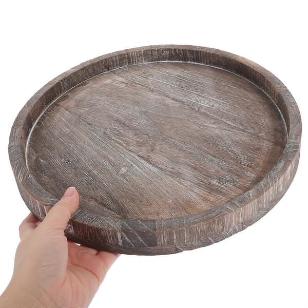 2 Pcs Wooden Decorative Trays Coffee Table Trays Table Decoration Trays Display Trays Holders