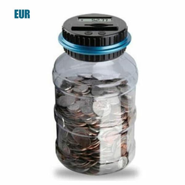 Digital Coin Counter Money Saving Box Jar Storage LCD Screen For Kids Children Gift