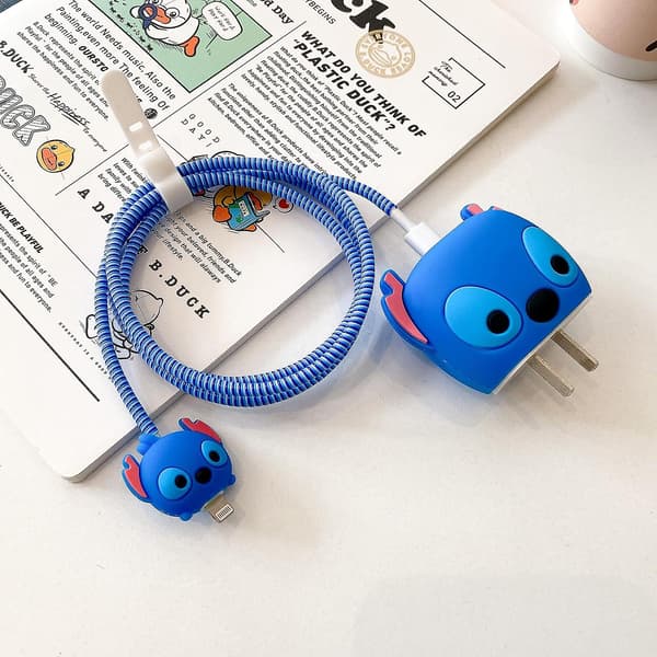 3D Cute Cartoon Protective Case For Apple 20W USB-C Power Adapter Iphone 20W Fast Charging Cable Charger Head Protective Cover Cable Accessories Data Cable