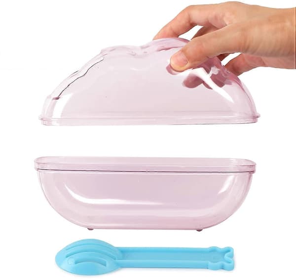 Large Hamster Sand Bath Container Transparent Cloud Hamster Bathroom with Scoop Set for Small Pet Cage