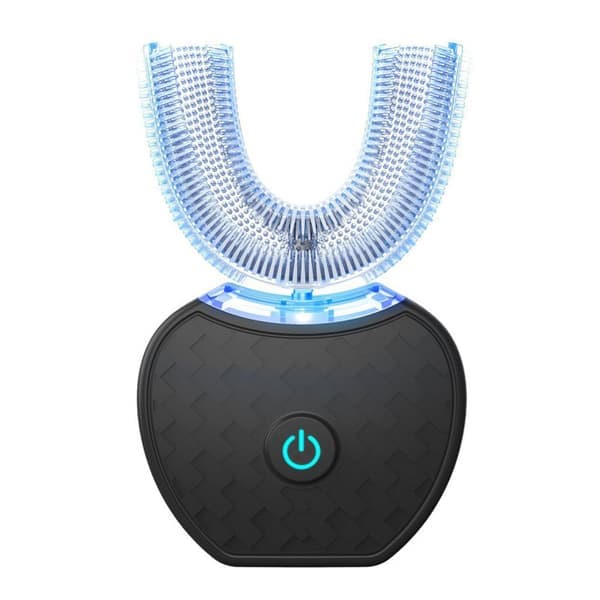 Electric Toothbrush, Automatic Toothbrush, U-Shaped Sonic Toothbrush for Whitening Teeth with Replaceable Brush Heads Black