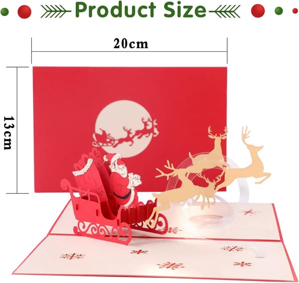 3D Three-dimensional Christmas Card, Christmas Tree Reindeer Card