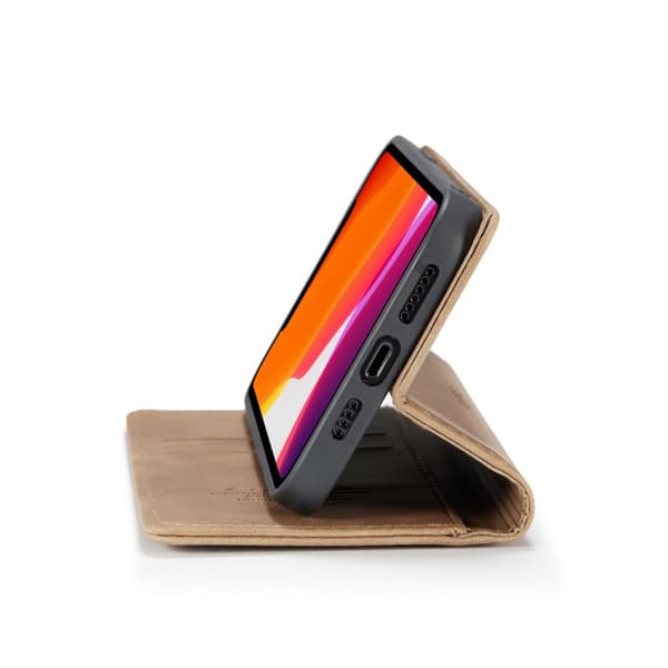 CaseMe Slim lompakkokotelo iPhone 12/12 Pro ruskea