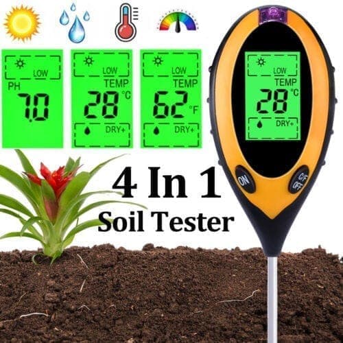 4-in-1 Soil Meter - pH Meter, Temperature Meter, Moisture Meter, and Light Meter for Plants and Garden