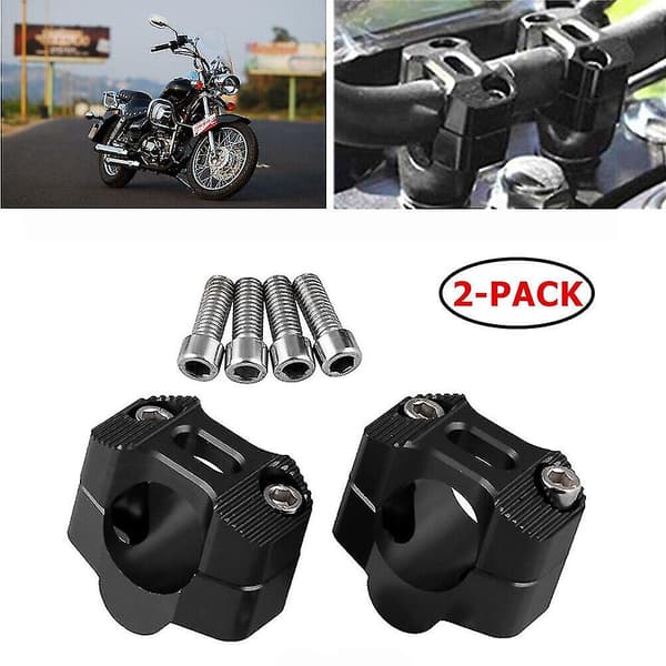 2* 22-28mm Motorsykkelstyre Riser Adapter Håndtak Fat Bar Mount Klemmer Riser