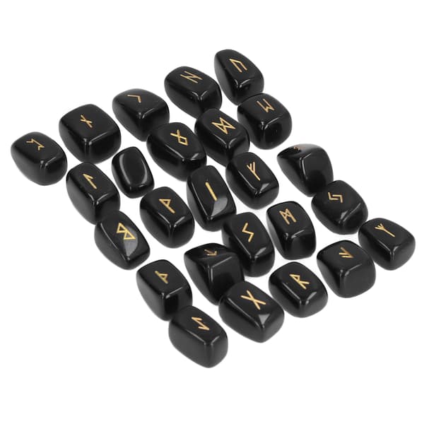 Runestones Ancient Runes Fine Craftsmanship Stylish Appearance Obsidian Material Rune Set