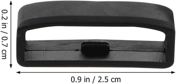 Silikonring for klokke 22 mm svart, 6 stk klokkereim -