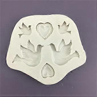 Fred for Due & Hjerteformede Silikone Chokoladeforme Fondantform Kagegadgets Bageudstyr til Køkken DIY Ba